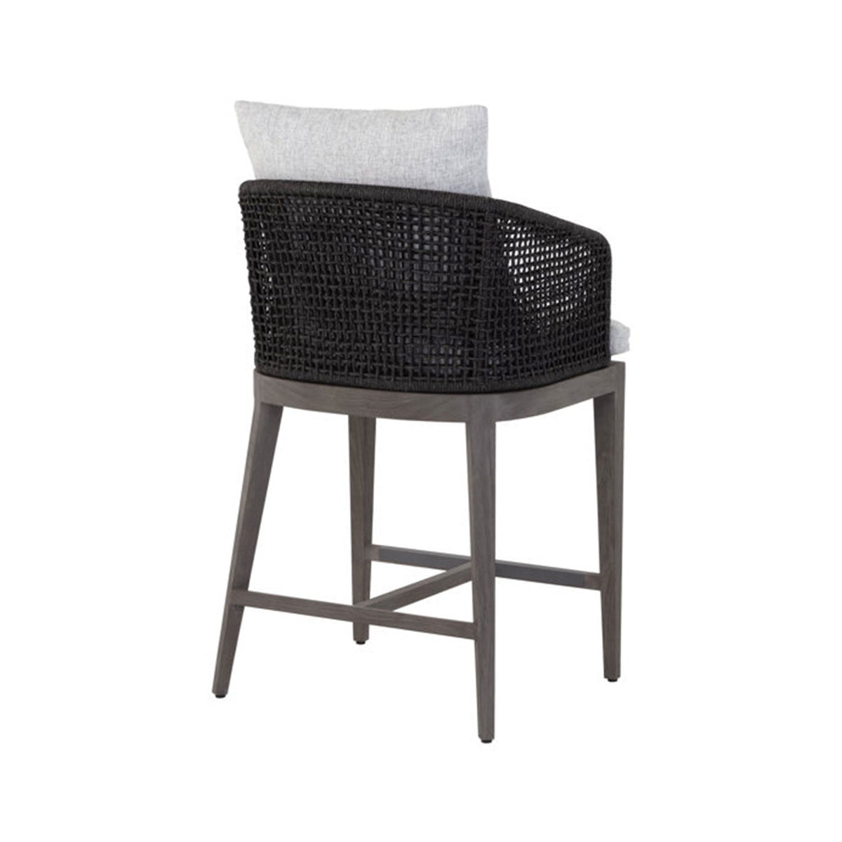 Romain Upholstered Teak Outdoor Bar Stool