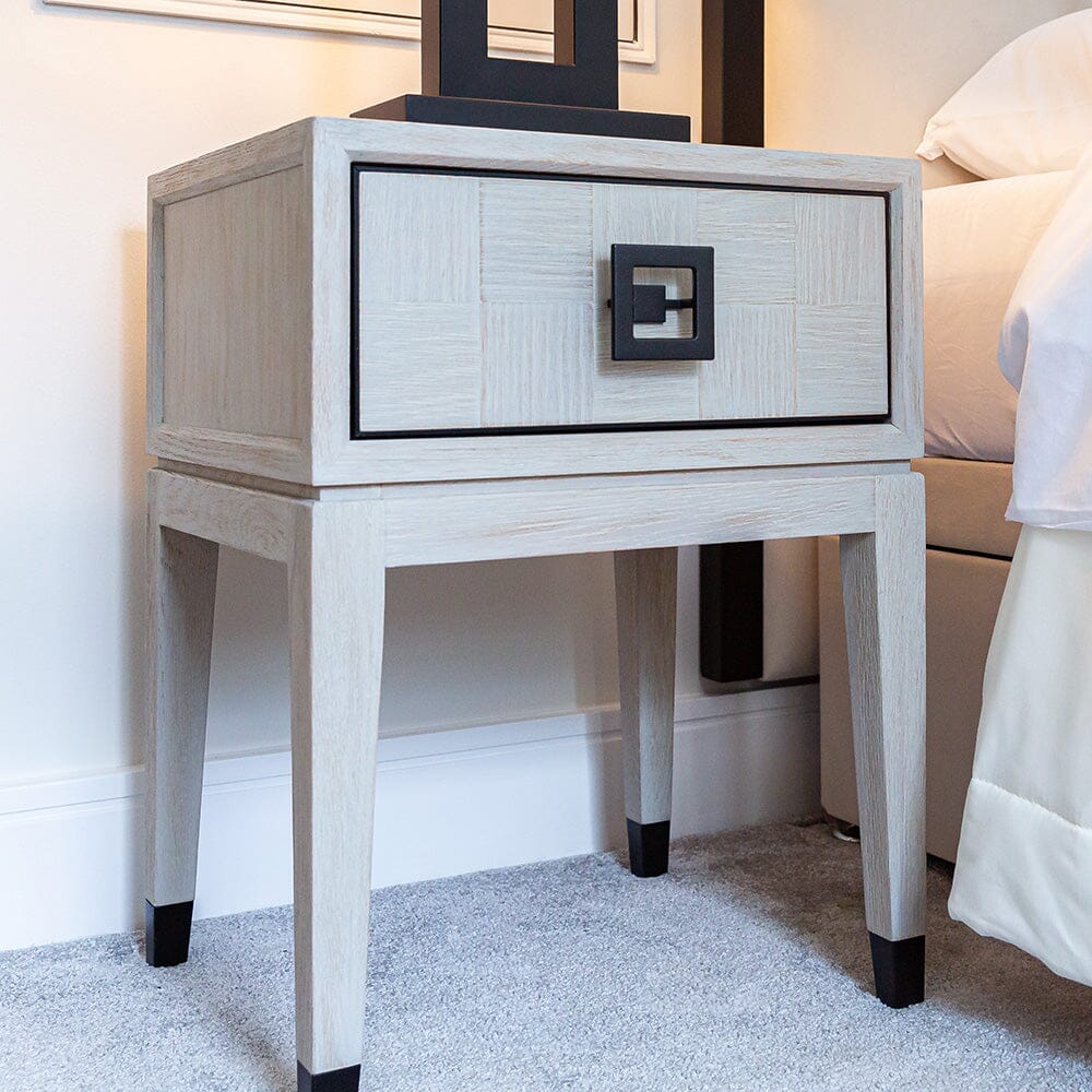 Rosa White Wash Oak Veneer Bedside Table