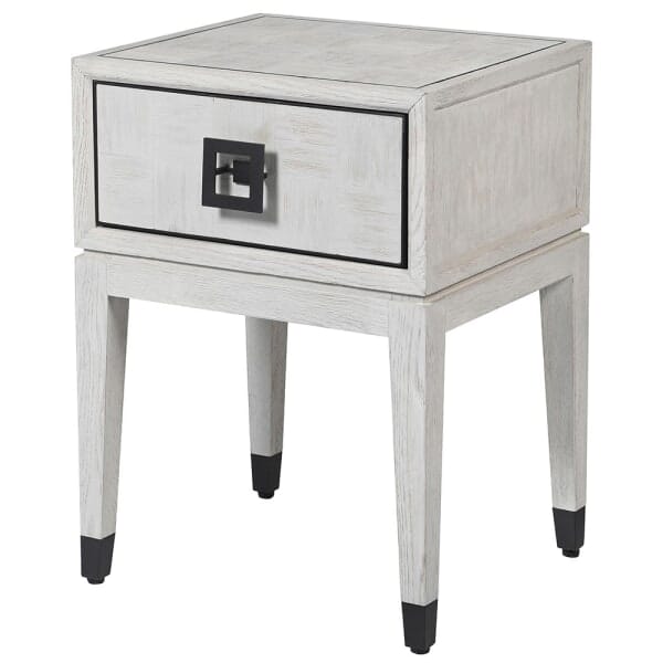 Rosa White Wash Oak Veneer Bedside Table