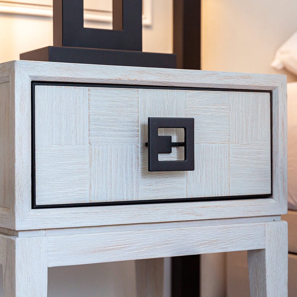 Rosa White Wash Oak Veneer Bedside Table