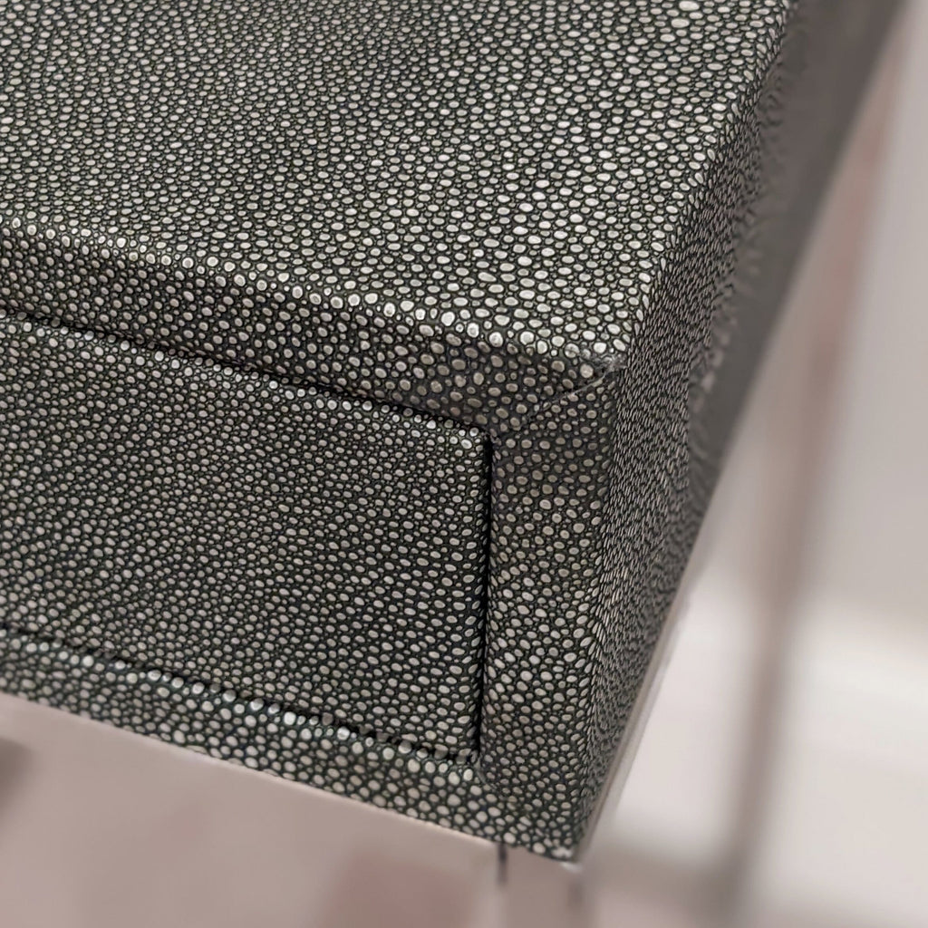 Rosero Grey Faux Shagreen Bedside Table