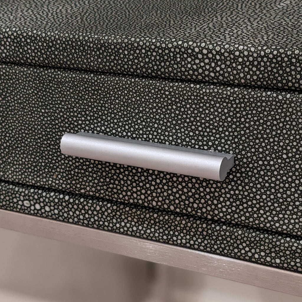 Rosero Grey Faux Shagreen Bedside Table