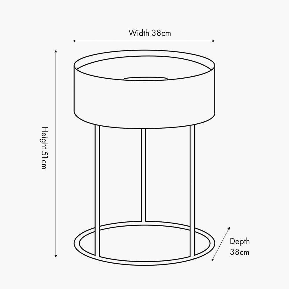Rosolini White Wood Veneer & Black Metal Storage Side Table