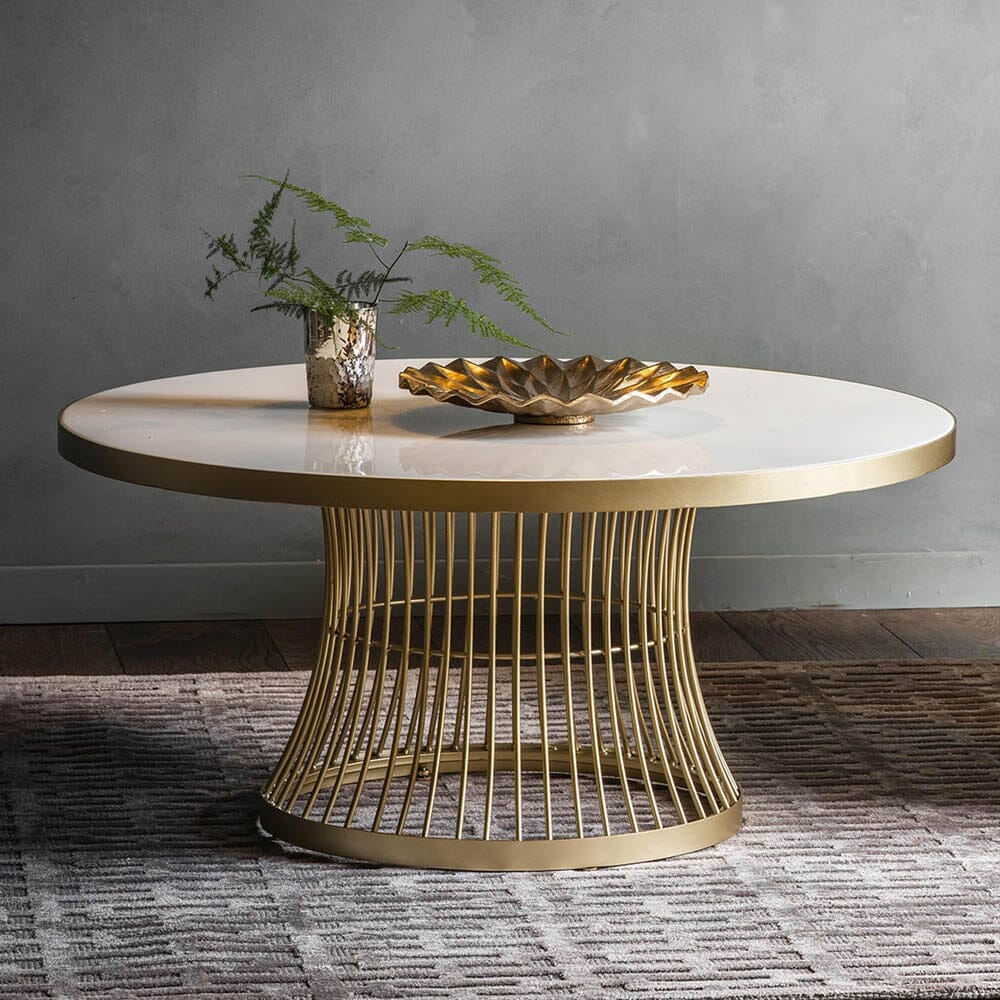 Rothbury Champagne & White Round Coffee Table