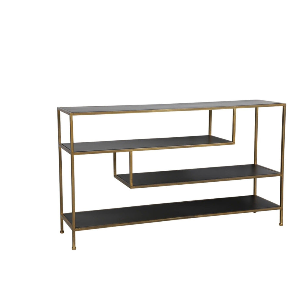 Sannia Matt Black & Gold Console Table