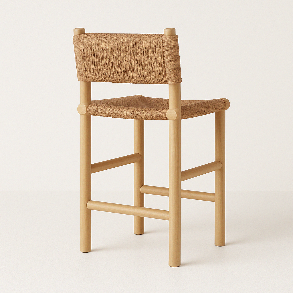 Sebastien Armless Teak Outdoor Bar Stool