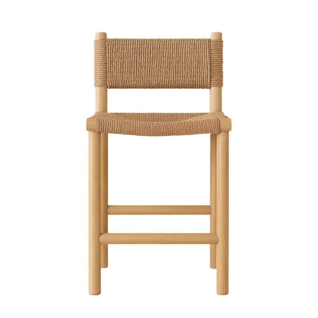 Sebastien Armless Teak Outdoor Bar Stool