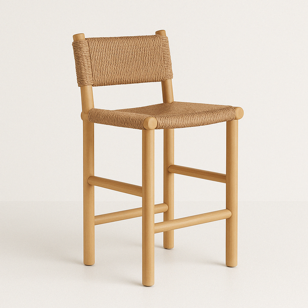 Sebastien Armless Teak Outdoor Bar Stool