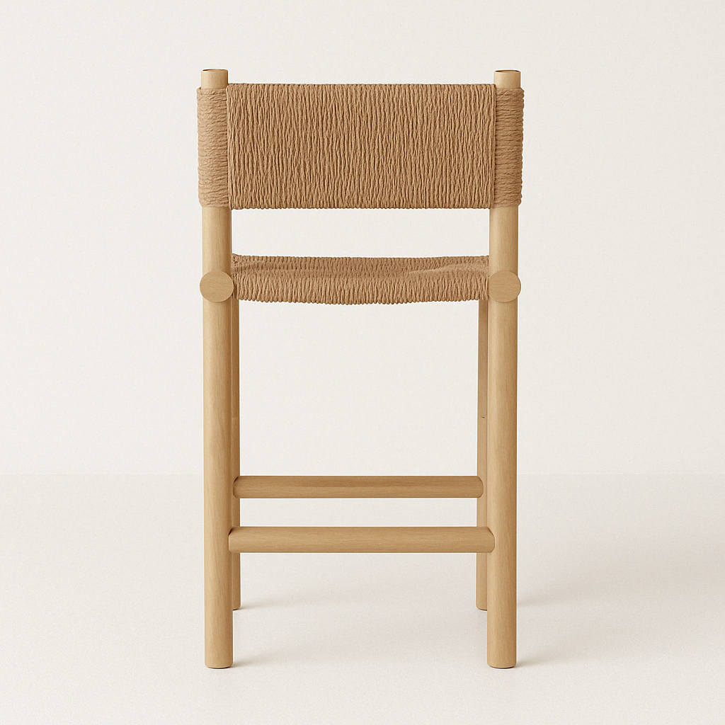 Sebastien Armless Teak Outdoor Bar Stool