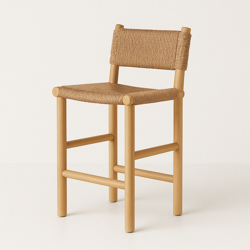Sebastien Armless Teak Outdoor Bar Stool