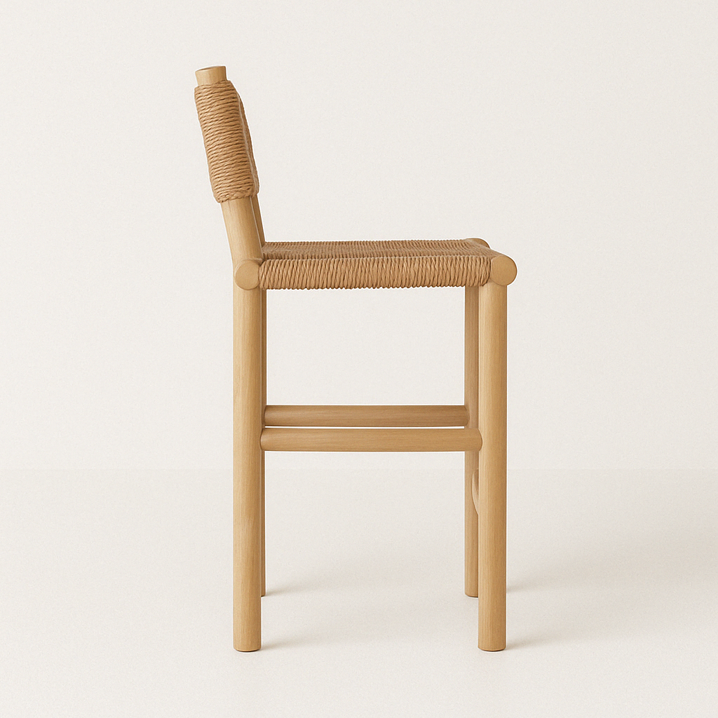 Sebastien Armless Teak Outdoor Bar Stool
