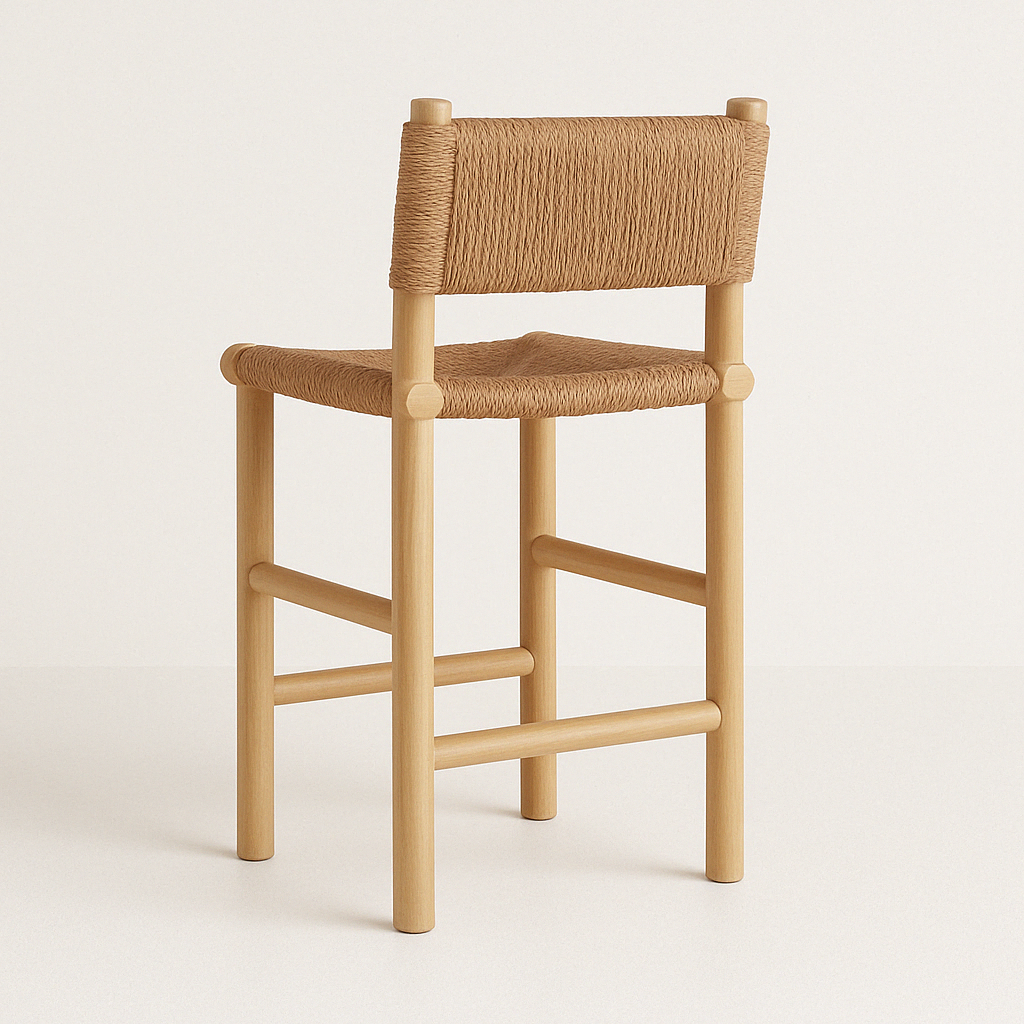 Sebastien Armless Teak Outdoor Bar Stool