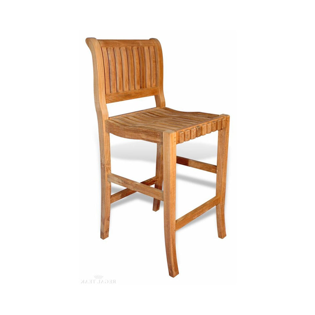 Serge Armless Teak Outdoor Bar Stool