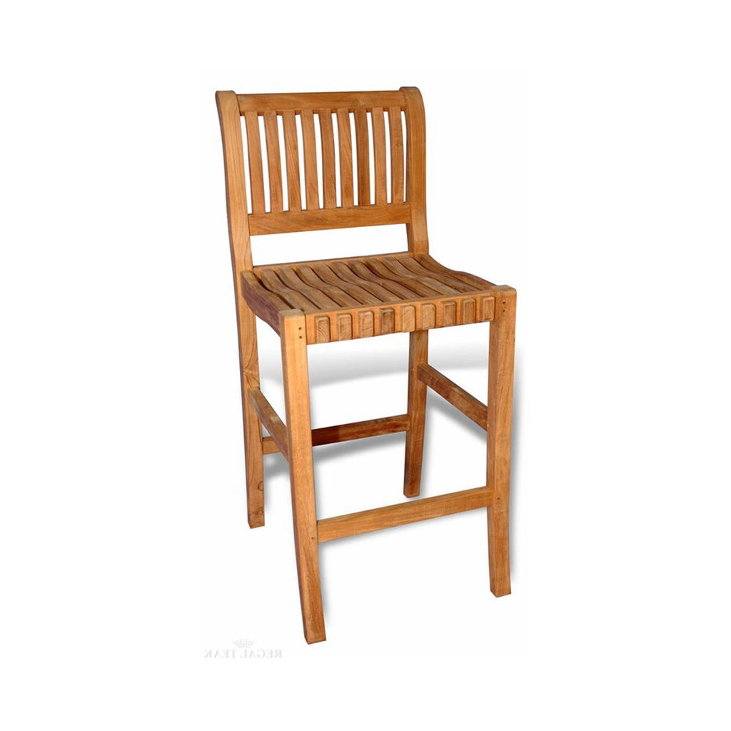 Serge Armless Teak Outdoor Bar Stool