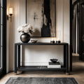 Shelin Black Console Table