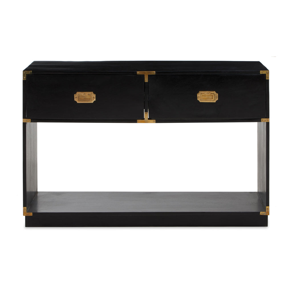 Skylar Premium Black & Gold 2 Drawer Console Table