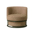 Songkram Swivel Lounge Chair  Chevron Performance Fabric