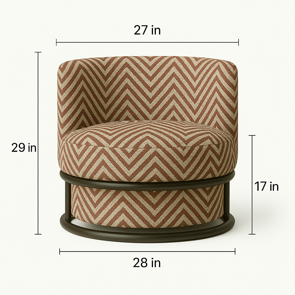 Songkram Swivel Lounge Chair  Chevron Performance Fabric