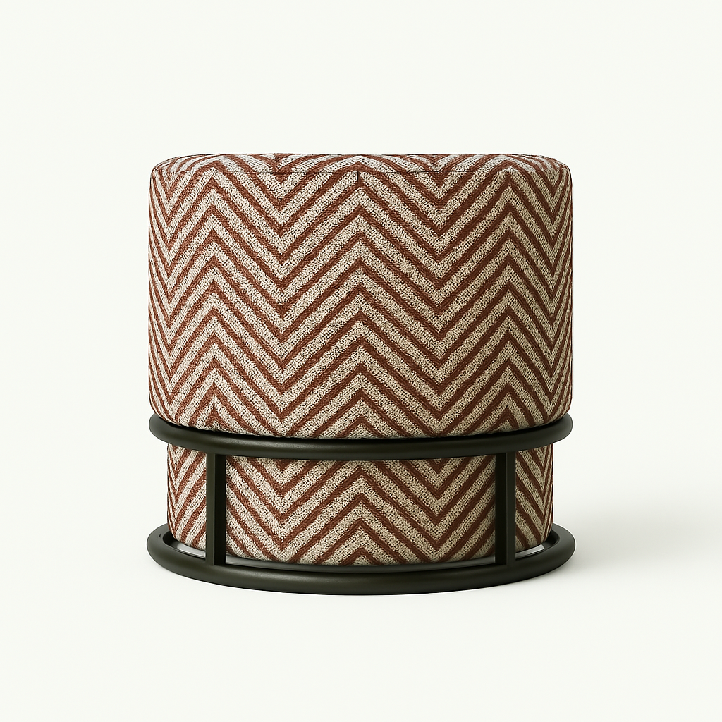 Songkram Swivel Lounge Chair  Chevron Performance Fabric