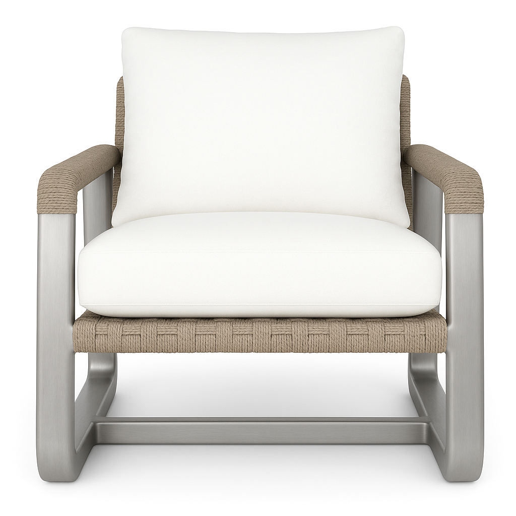 Stirling Brushed Aluminium Outdoor Accent Chair