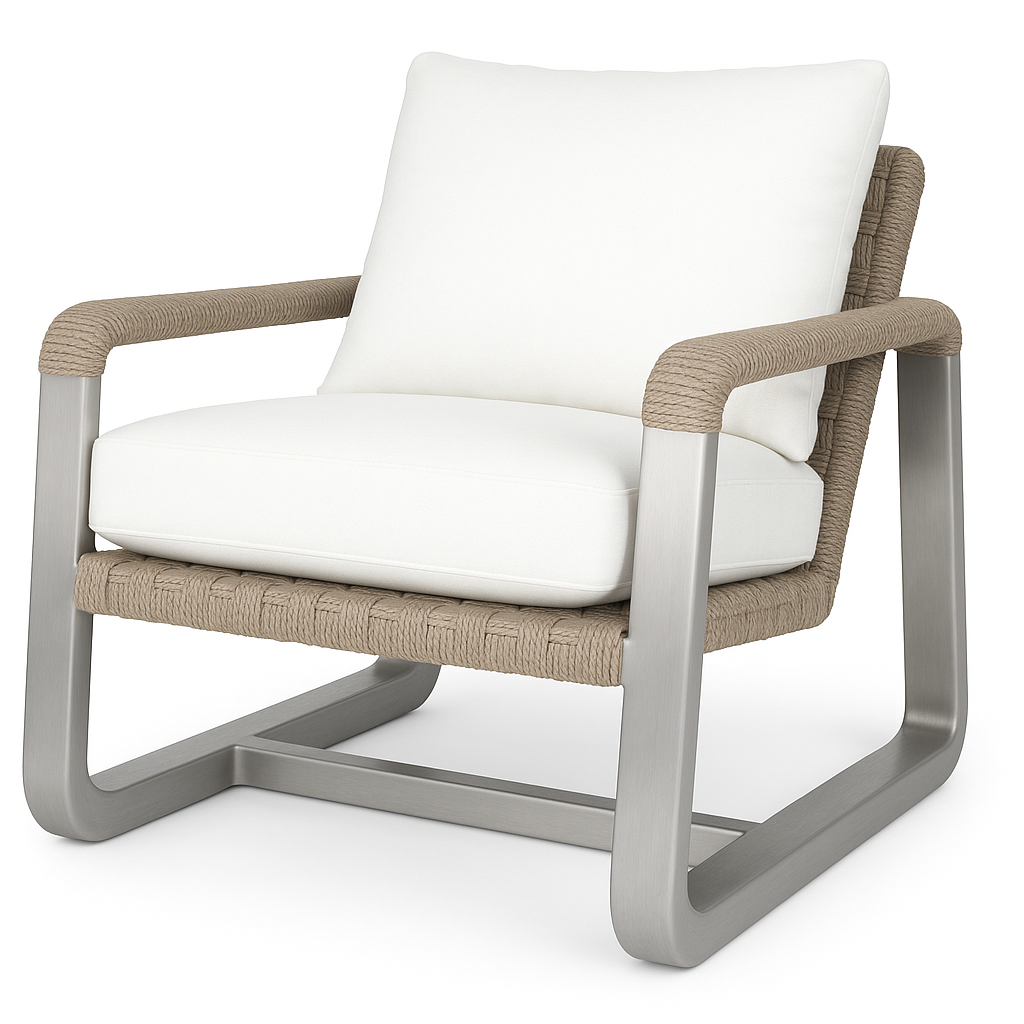 Stirling Brushed Aluminium Outdoor Accent Chair