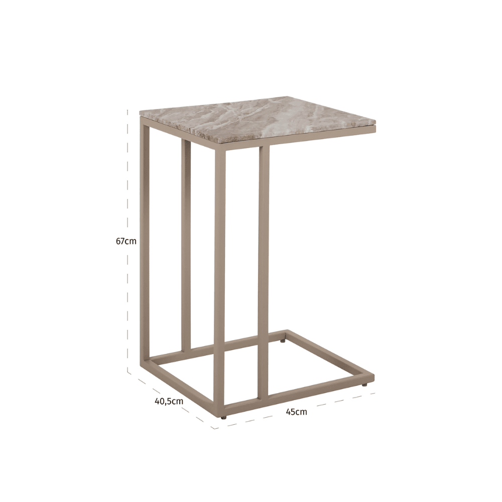 Sylvaine Taupe & Marble Sofa Table