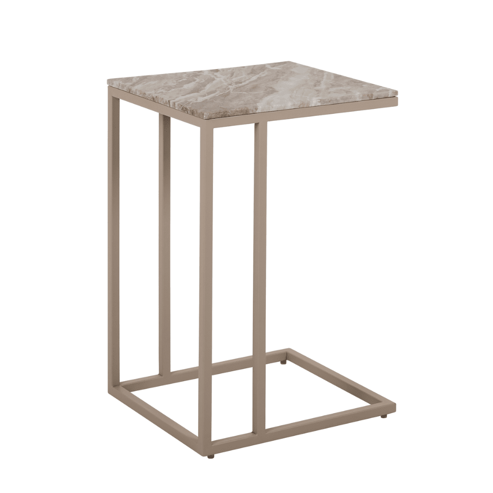Sylvaine Taupe & Marble Sofa Table