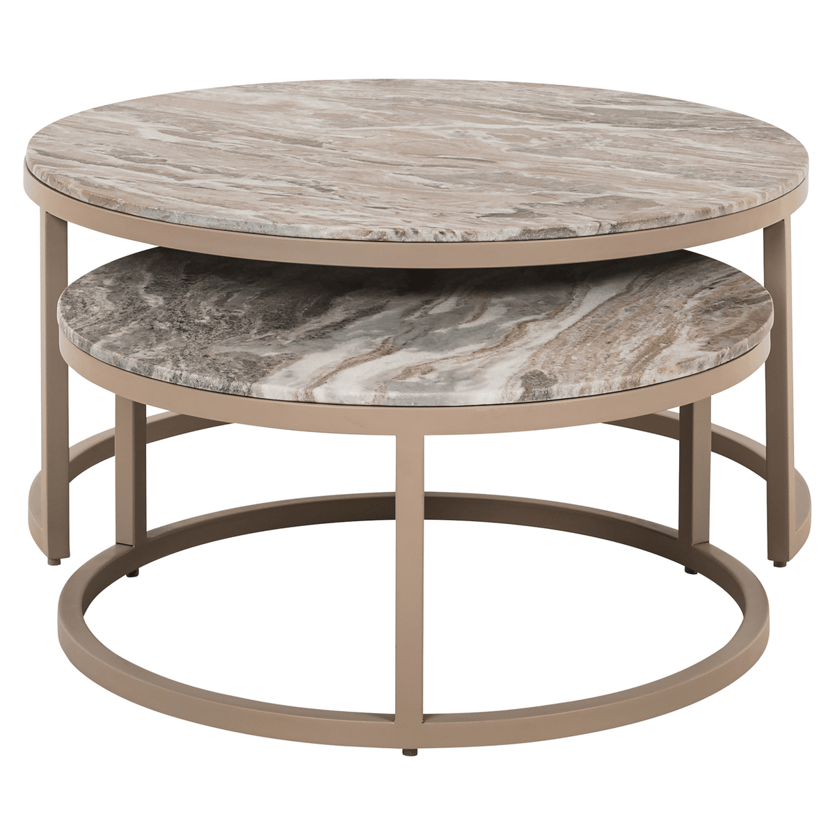 Sylvaine Taupe & Marble Topped Nested Coffee Tables
