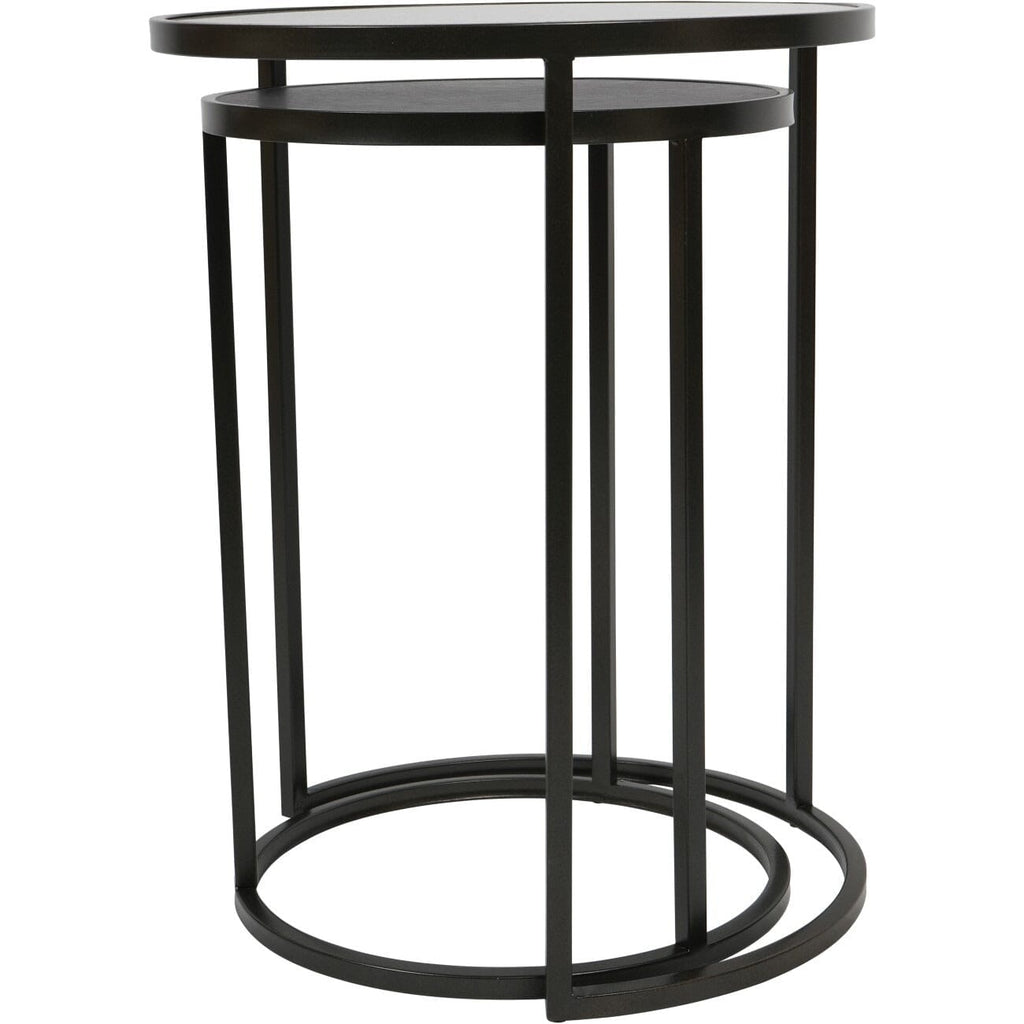 Tamara Black & Glass Set of 2 Nesting Side Tables