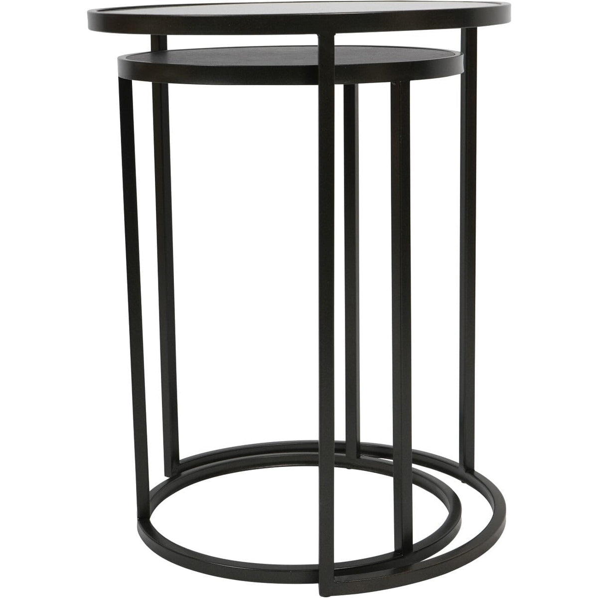 Tamara Black & Glass Set of 2 Nesting Side Tables