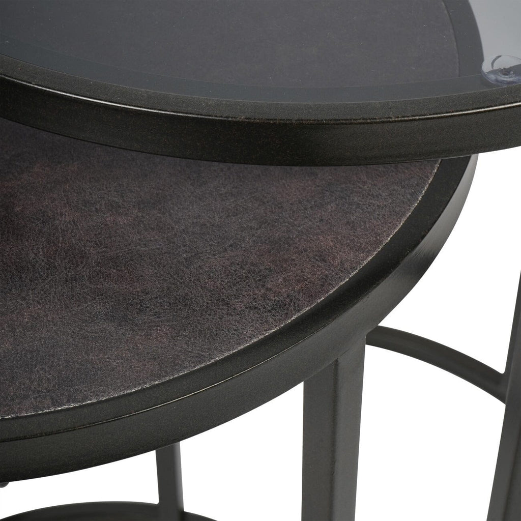 Tamara Black & Glass Set of 2 Nesting Side Tables