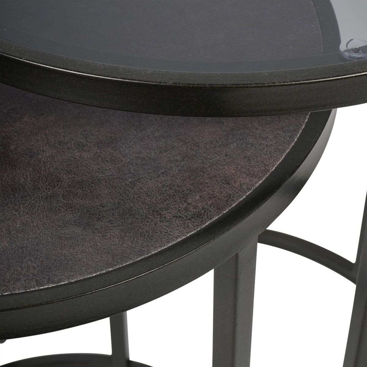 Tamara Black & Glass Set of 2 Nesting Side Tables