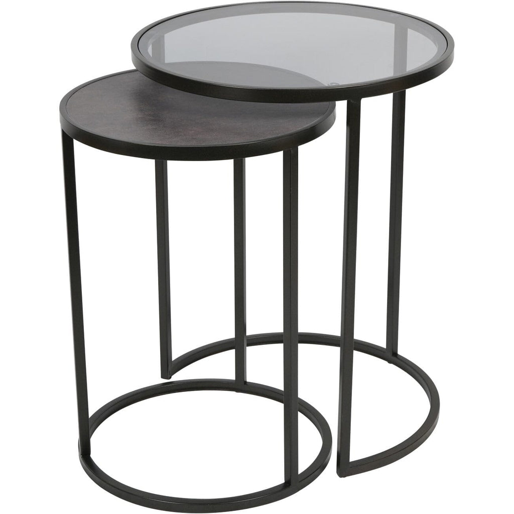 Tamara Black & Glass Set of 2 Nesting Side Tables