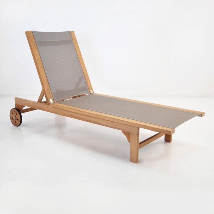 FSC Tango Teak & Taupe Outdoor Sun Lounger