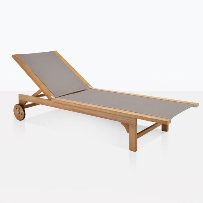 FSC Tango Teak & Taupe Outdoor Sun Lounger