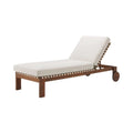FSC Marla Teak & Cream Outdoor Sun Lounger