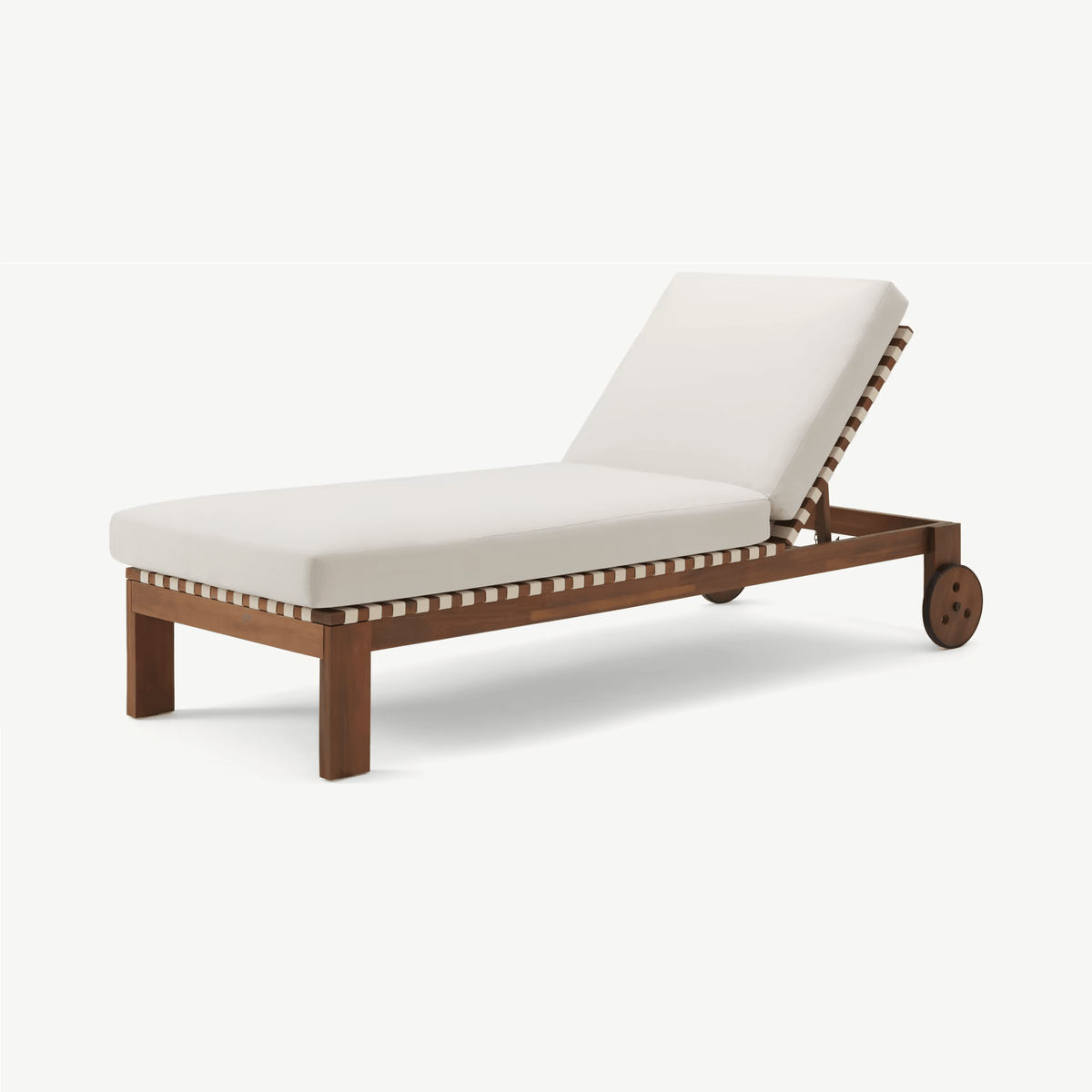 FSC Marla Teak & Cream Outdoor Sun Lounger