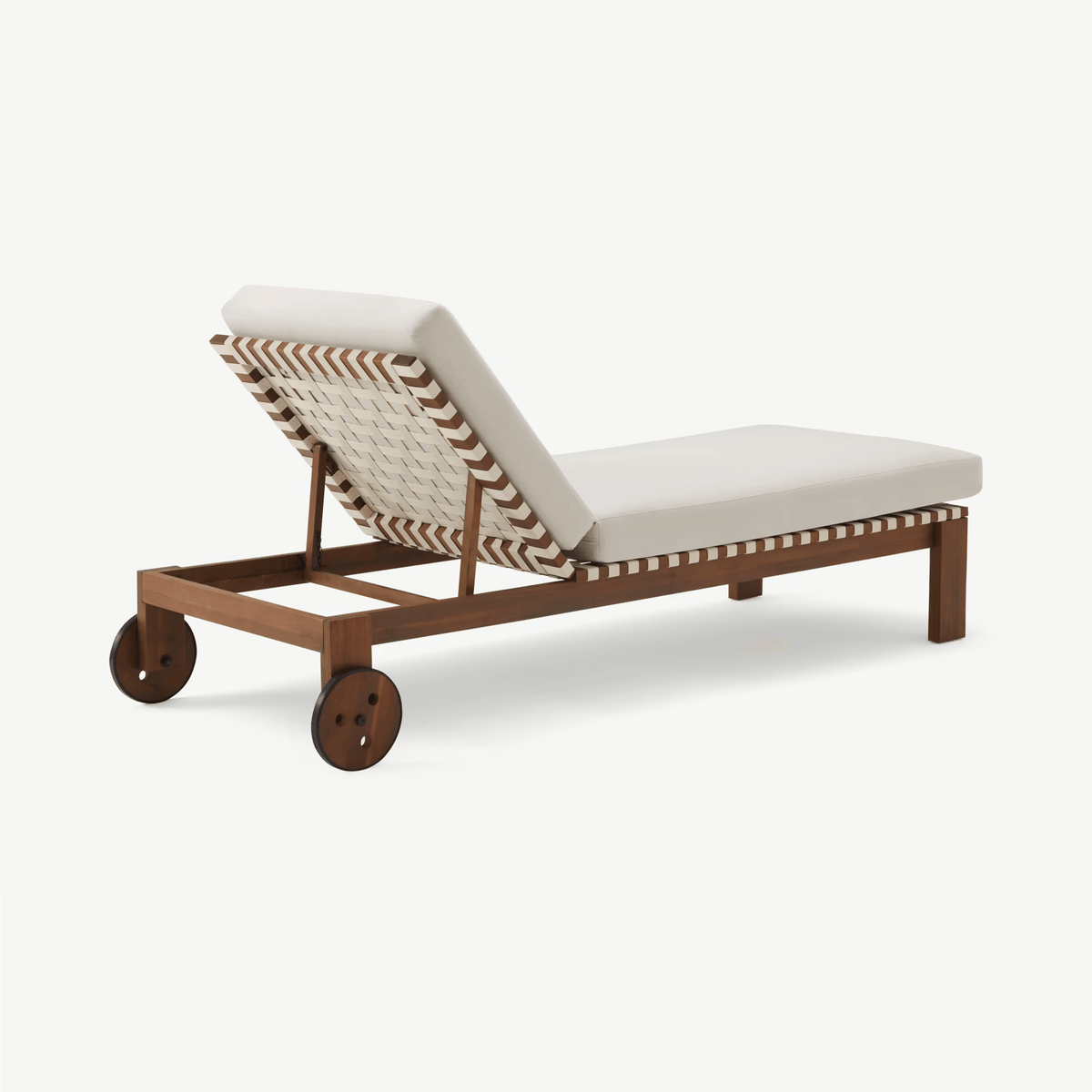 FSC Marla Teak & Cream Outdoor Sun Lounger