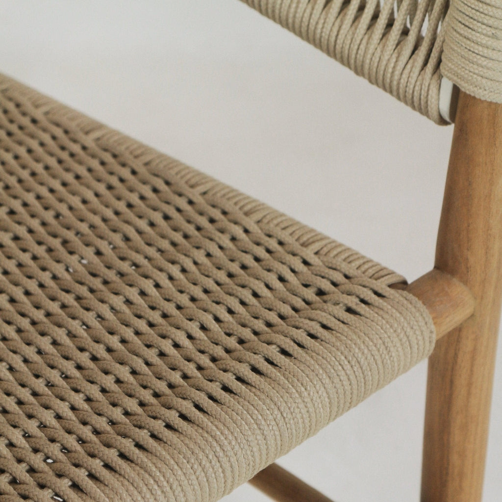 Macy Teak & Polypropylene Woven Dining Chair