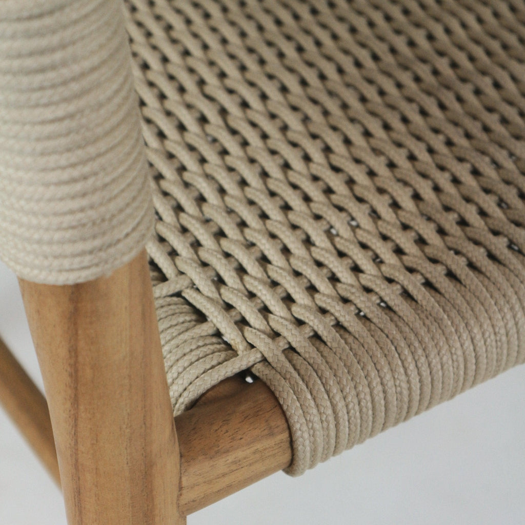 Macy Teak & Polypropylene Woven Dining Chair