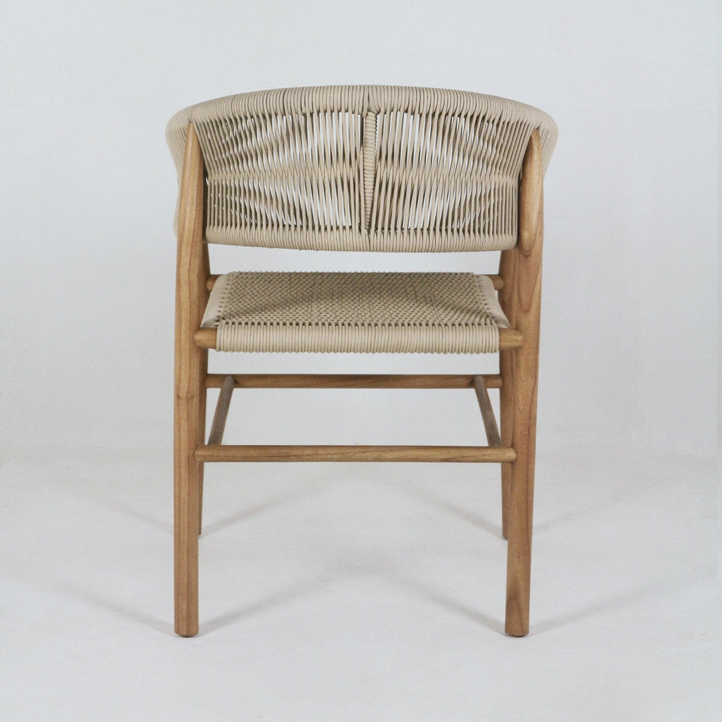 Macy Teak & Polypropylene Woven Dining Chair