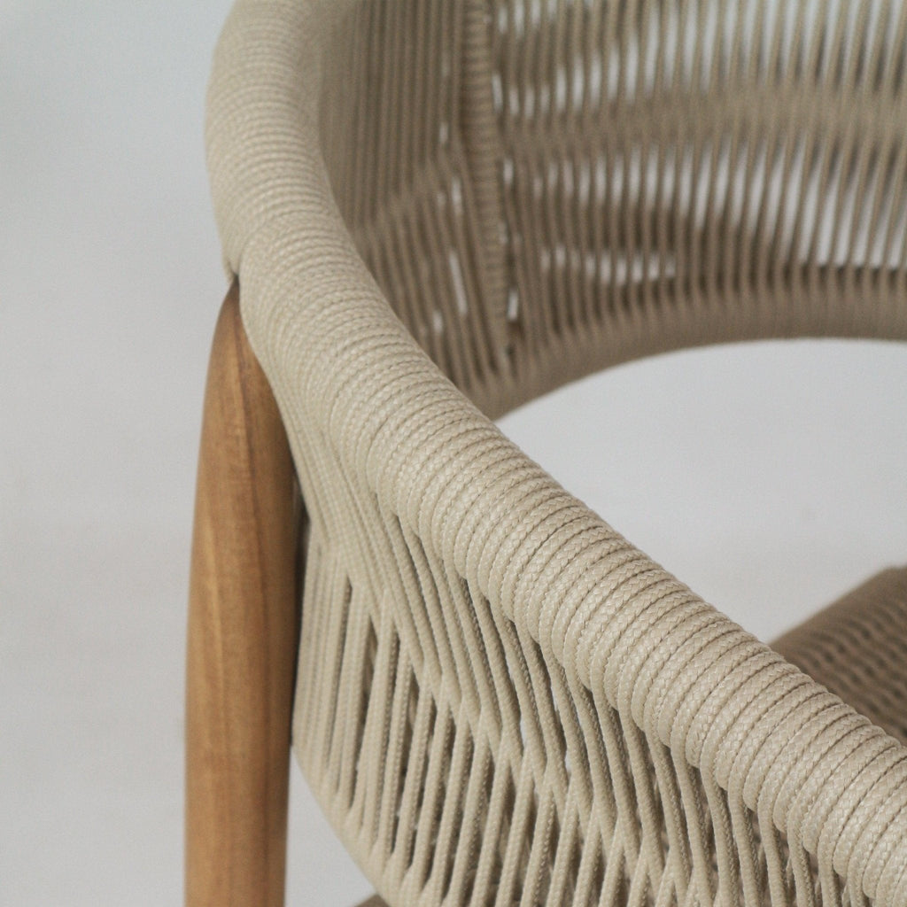 Macy Teak & Polypropylene Woven Dining Chair