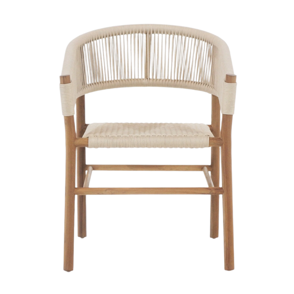 Macy Teak & Polypropylene Woven Dining Chair
