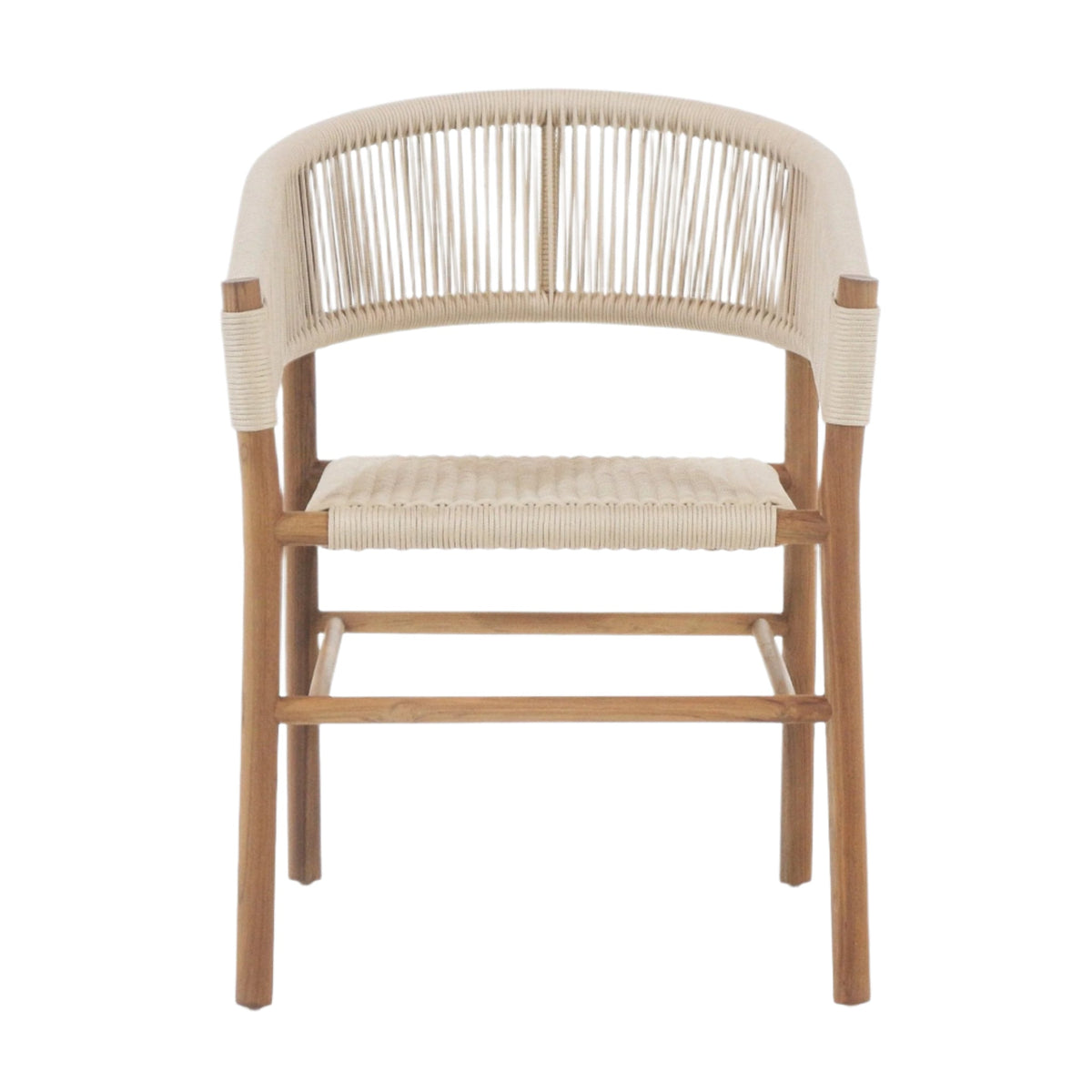 Macy Teak & Polypropylene Woven Dining Chair