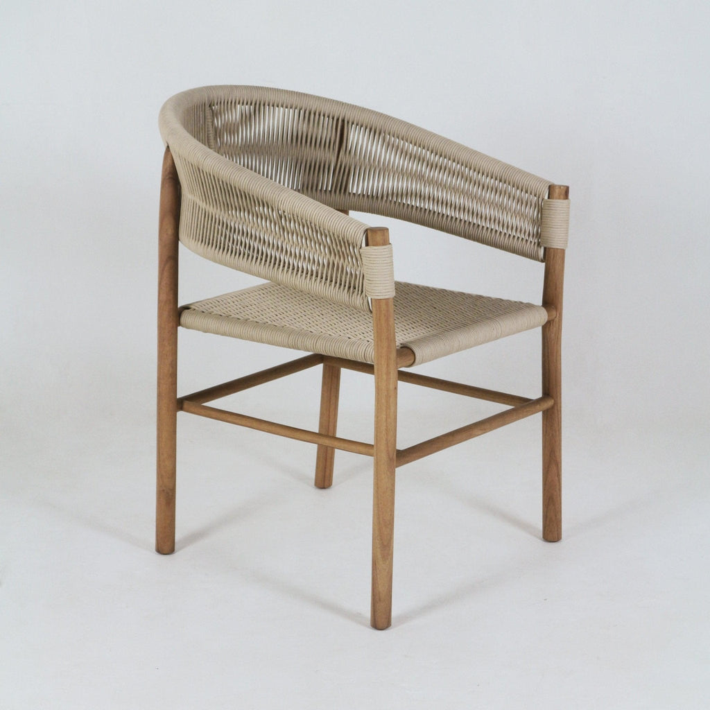 Macy Teak & Polypropylene Woven Dining Chair