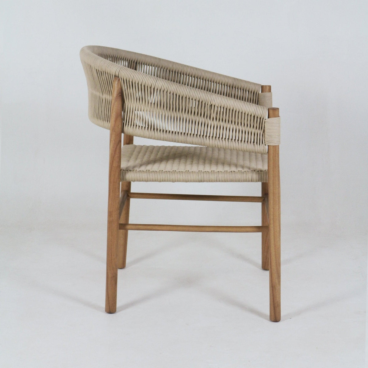 Macy Teak & Polypropylene Woven Dining Chair