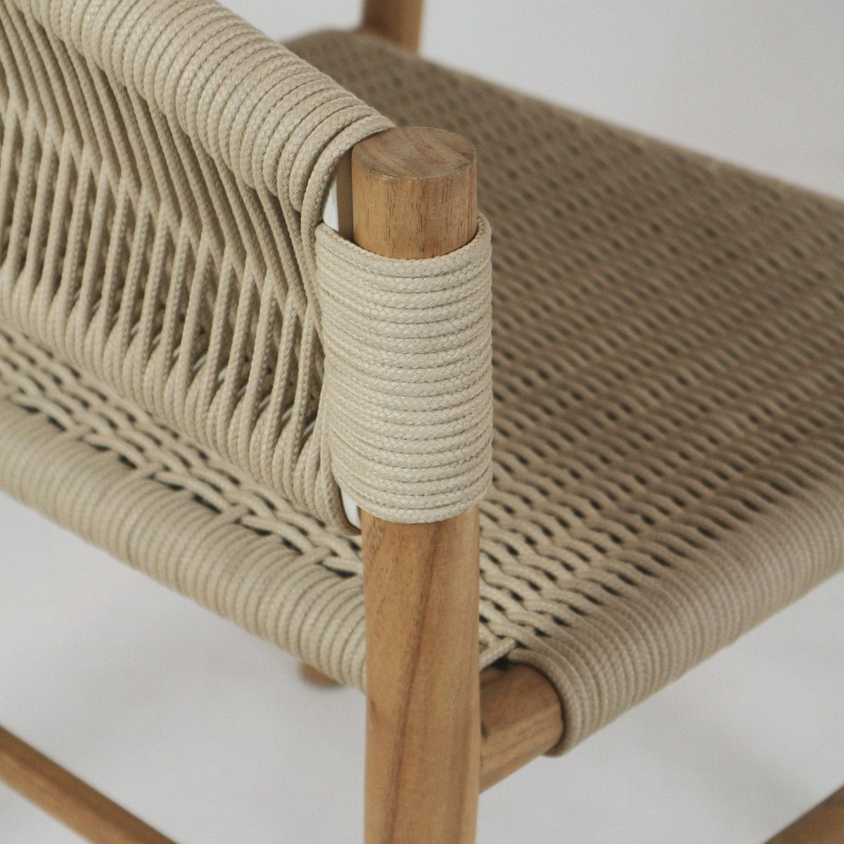 Macy Teak & Polypropylene Woven Dining Chair