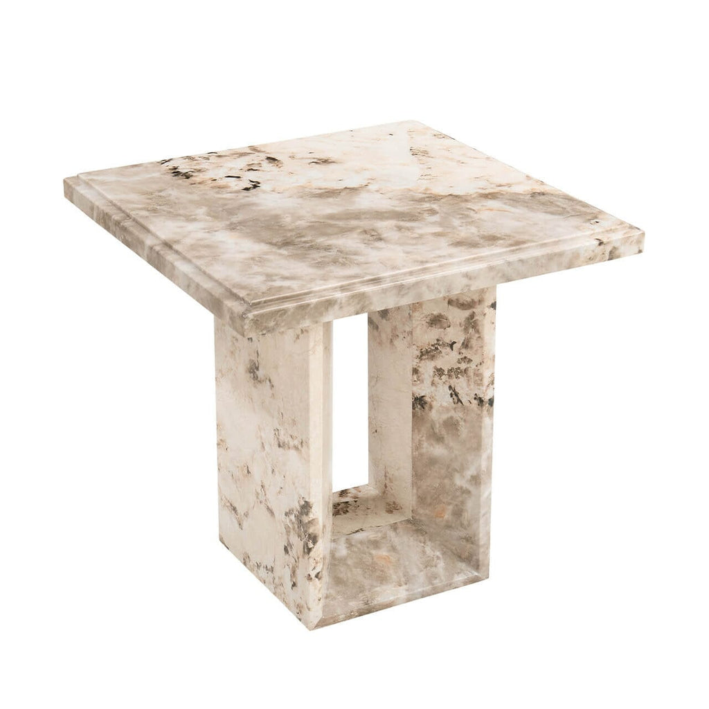 Thea Mocha Marble Side Table