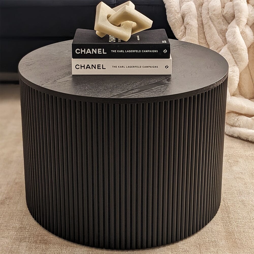 Tisbury Black Round Wooden Coffee Table
