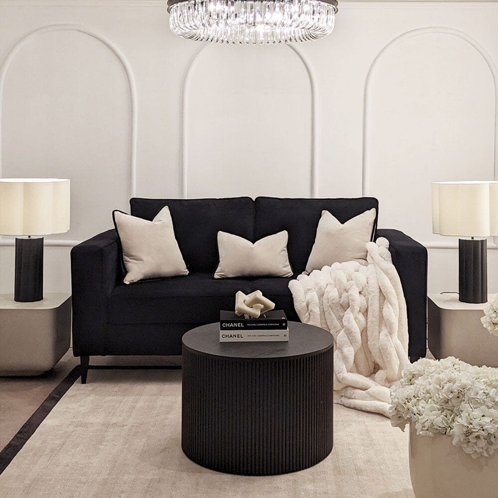 Tisbury Black Round Wooden Coffee Table